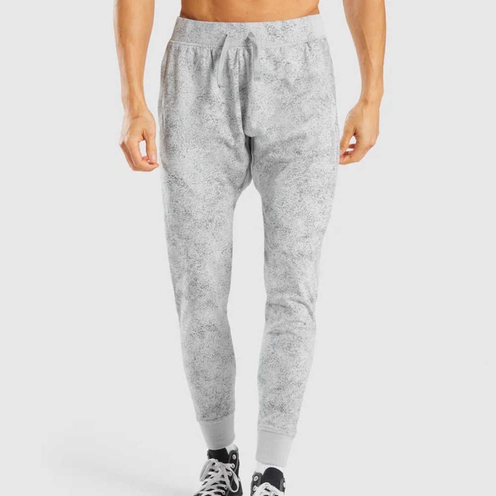 Gymshark Chalk Joggers - Light Grey Print